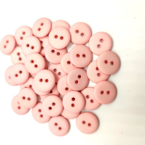 24 boutons en résine rose - 18mm - abd3673
