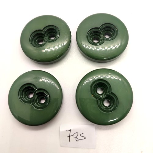 4 boutons en résine vert - 30mm - 785