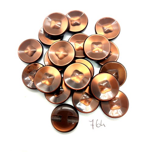 20 boutons en résine marron - 18mm - 764