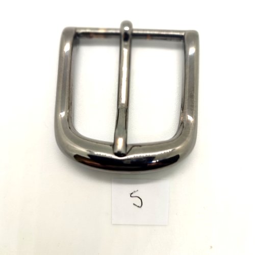 1 boucle de ceinture en métal argenté mat - 45x49mm