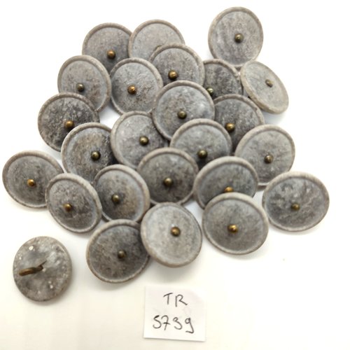 26 boutons en résine gris - 18mm - tr5739