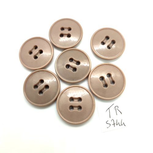 6 boutons en résine marron / taupe - 20mm - tr5744