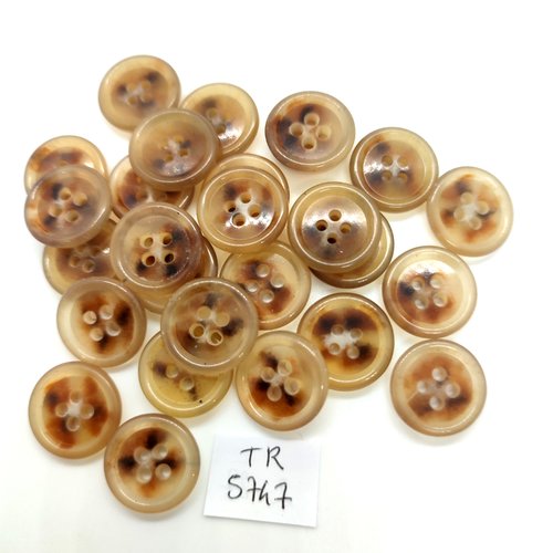 27 boutons en résine marron et beige - 15mm - tr5747