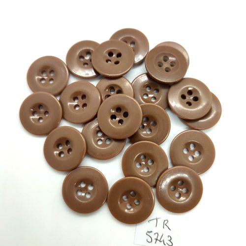 21 boutons en résine marron / taupe - 17/18mm - tr5743
