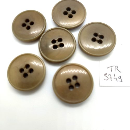 6 boutons en résine vert kaki- 20mm - tr5749