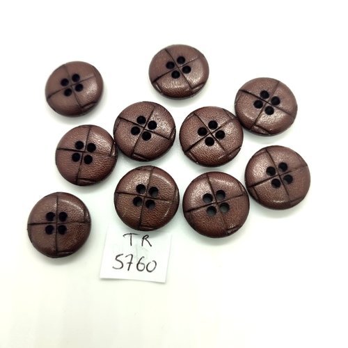10 boutons en résine marron - 18mm - tr5760