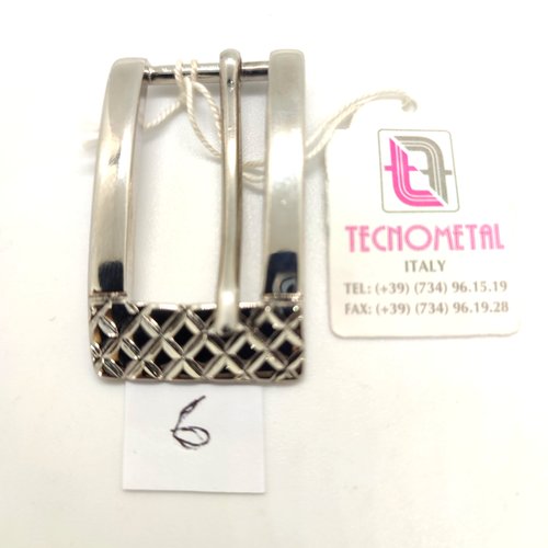 1 boucle de ceinture en métal argenté - 27x44mm