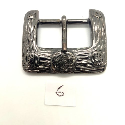 1 boucle de ceinture en métal argenté vieillis  - 40x50mm