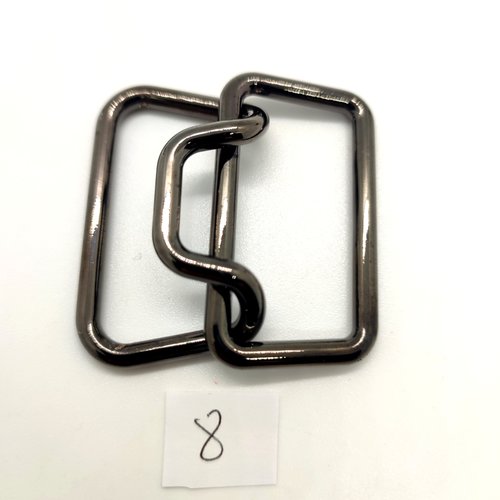 1 boucle de ceinture en métal argenté mat - 45x45mm