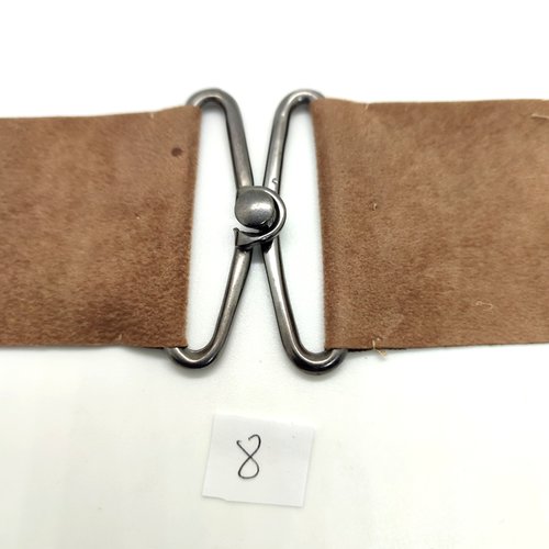 1 boucle de ceinture en métal argenté mat - 30x55mm