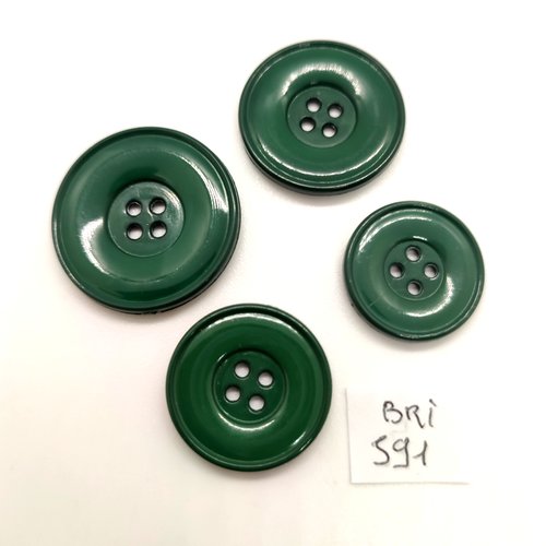 4 boutons en résine vert - 28mm - 25mm - 23mm - 20mm - bri591