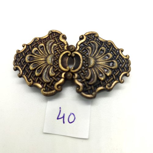 1 boucle de ceinture en résine doré / bronze - 29x49mm