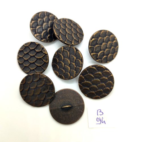 8 boutons en métal bronze - 20/21mm - 94b