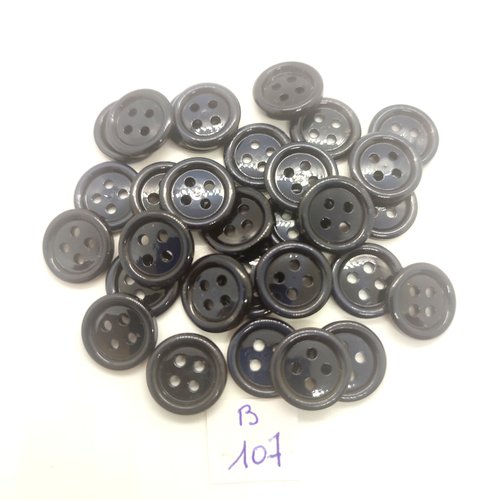 30 boutons en résine bleu foncé - 14mm - 117b