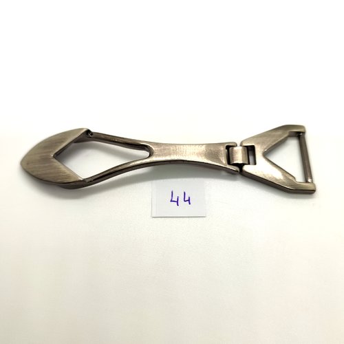 1 boucle de ceinture en métal argenté mat - 11cm