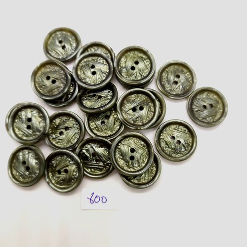 22 boutons en résine vert - 18mm - 800