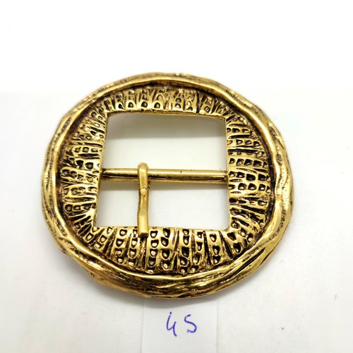 1 boucle de ceinture métal doré - vintage - 72mm