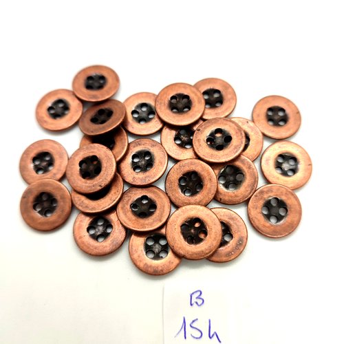 25 boutons en métal cuivre - 12/13mm - 154b