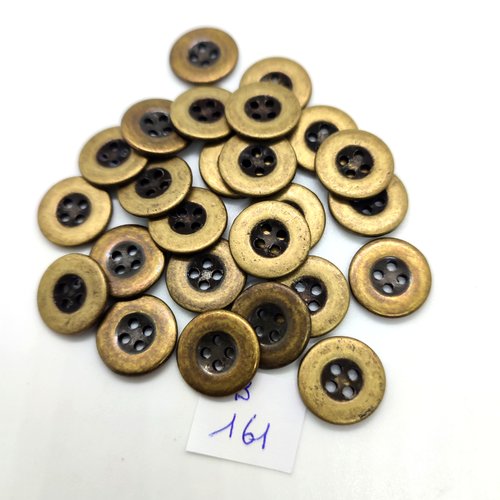 25 boutons en métal bronze - 15mm - 161b