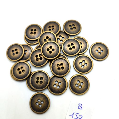 24 boutons en métal bronze - 15mm - 158b