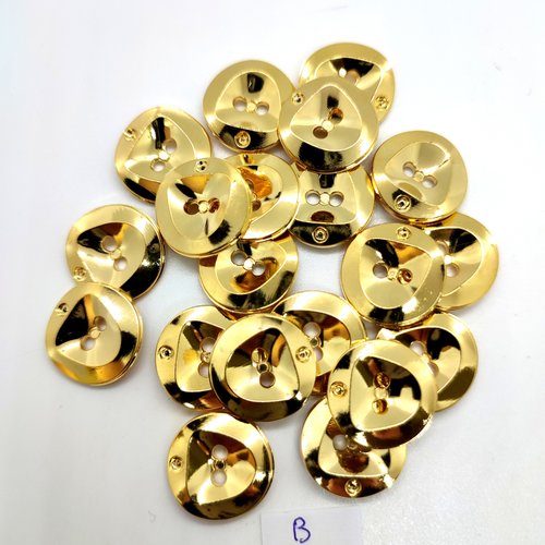 19 boutons en résine doré - 18mm - 152b