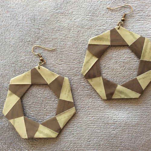 Boucles d'oreilles origami anneaux 3