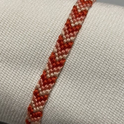 Bracelet brésilien chevrons "saumon"