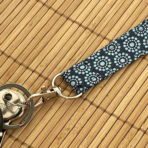 Porte-clés lanière tissu japonisant