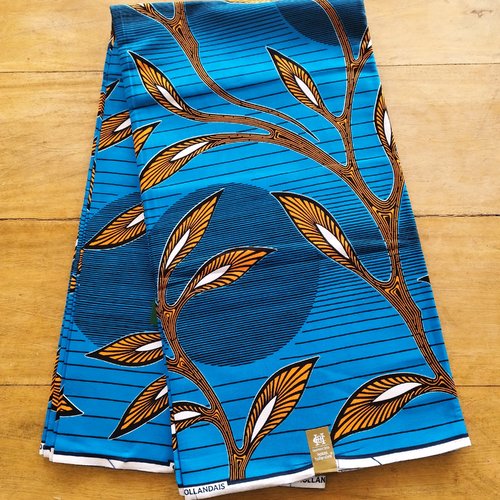 Tissu wax (par unités de 50 cm) - imprimé grotto bleu - 100% coton - tissu africain