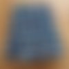 Tissu wax (par unités de 50 cm) - motif façon bogolan bleu, blanc, noir - 100% coton - tissu africain