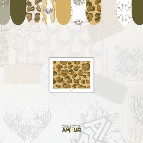 Carte leopard / 2 coloris beige ou jaune