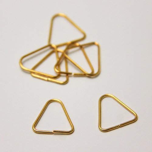 Lot de 50 anneaux de montage triangulaires dorés