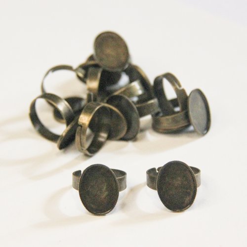 Supports cabochons bagues bronze