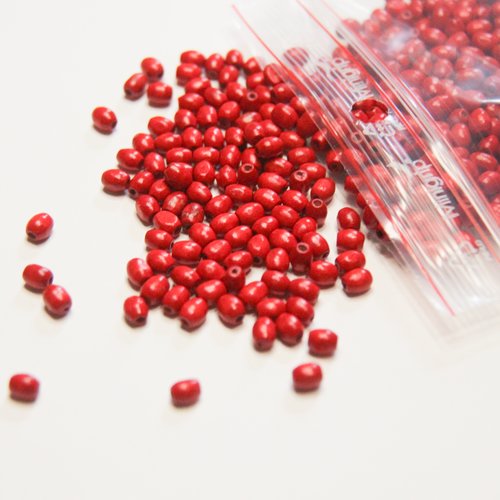 Lot de 30 gr de perles en bois rouges