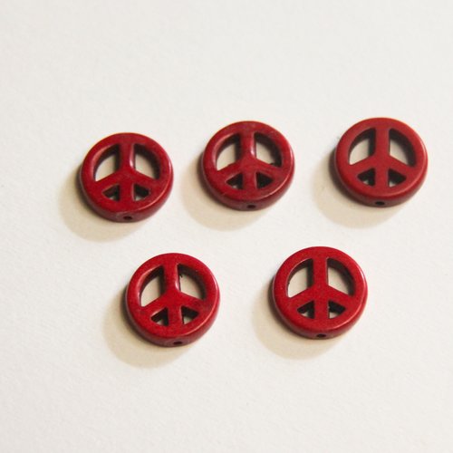 5 perles rouges paix peace