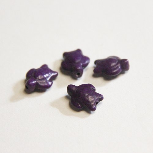 4 perles violettes tortues