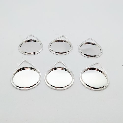 16 pendentifs gouttes argentées