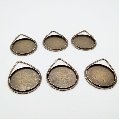 16 pendentifs gouttes bronze laiton