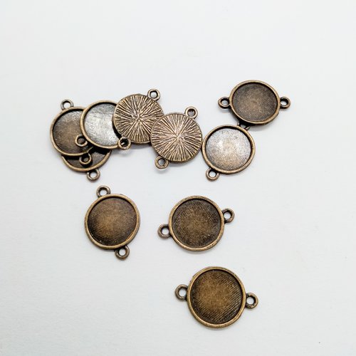 20 supports cabochons bronze
