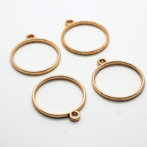 Lot de 4 breloques ronds dorés