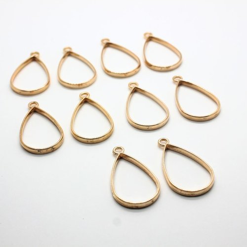 Lot de 10 breloques gouttes dorées