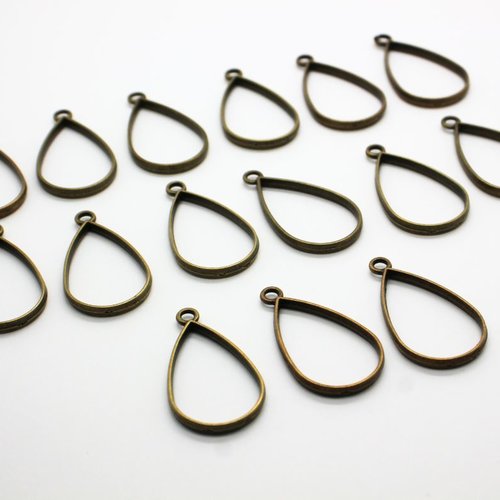 Lot de 15 breloques gouttes bronze