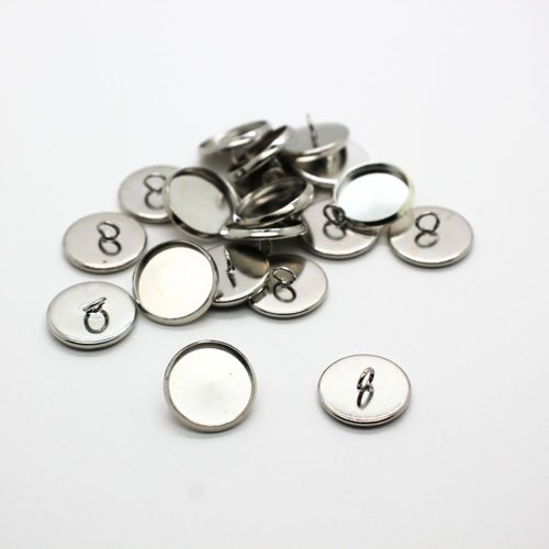 Lot de 22 supports cabochons pour boutons 12mm