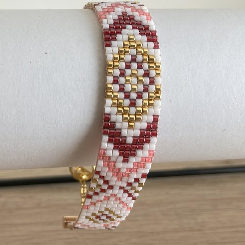 Bracelet rose-blanc-or
