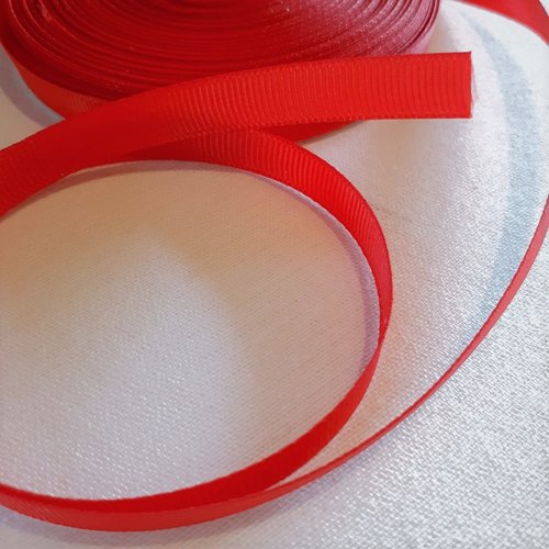 Ruban gros grain rouge 0.20€/mètre -10 mm - polyester