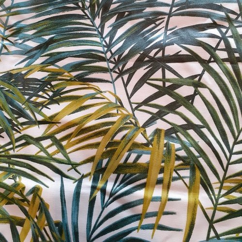 Tissu au mètre, enduit 170 cm large, palm springs enduit, toile exotique, tropical, palmiers