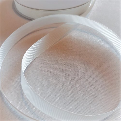 Ruban gros grain blanc -10 mm - polyester