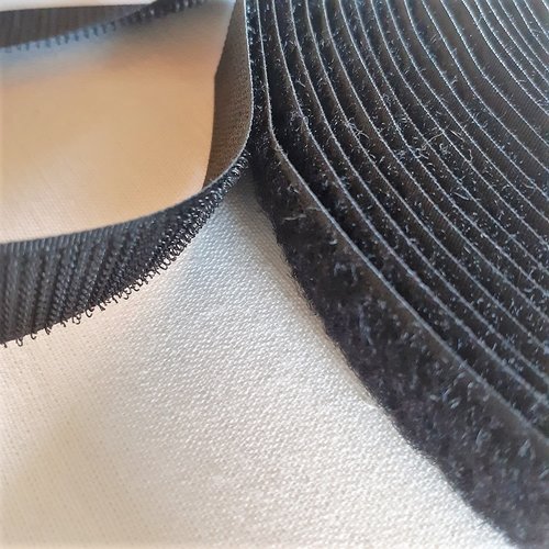 Velcro brand noir 2 cm large velours et crochet