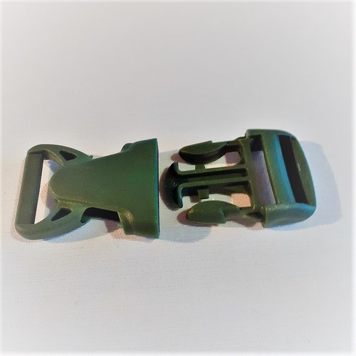 Boucle attache fermoir clip pour sangle 25 mm, bouclip 25 mm, vert olive armée