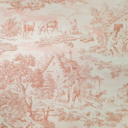 Tissu, toile de jouy, au mètre, 280cm, travaux à la campagne, cretonne, offre vente groupée